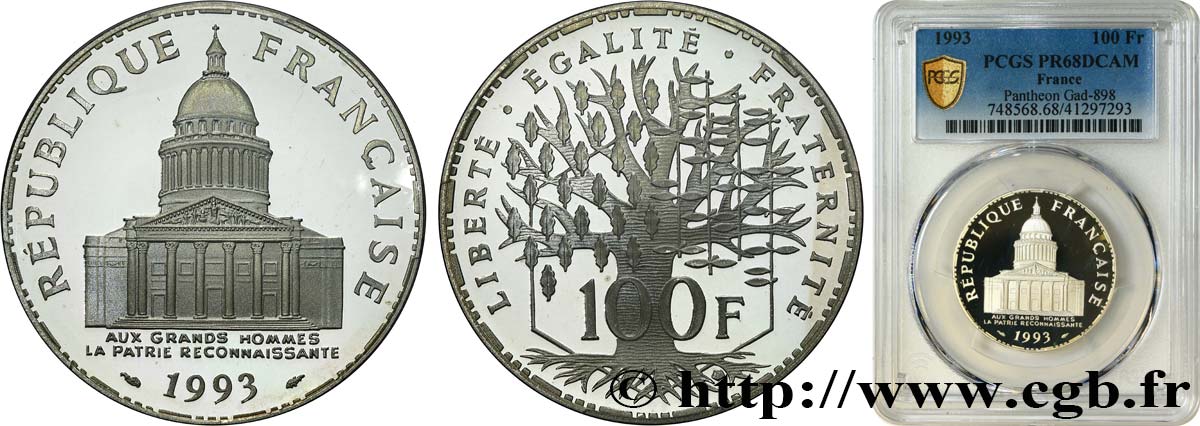 100 francs Panthéon, Belle Épreuve 1993  F.451/14 ST68 PCGS