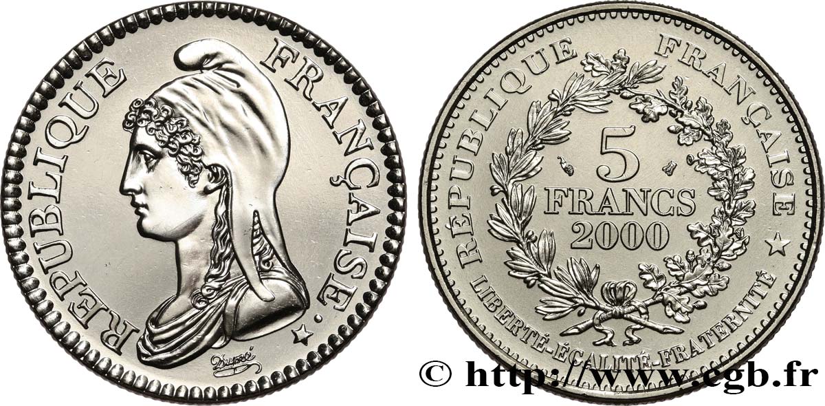5 francs La Liberté de Dupré 2000 Paris F.353/1 FDC