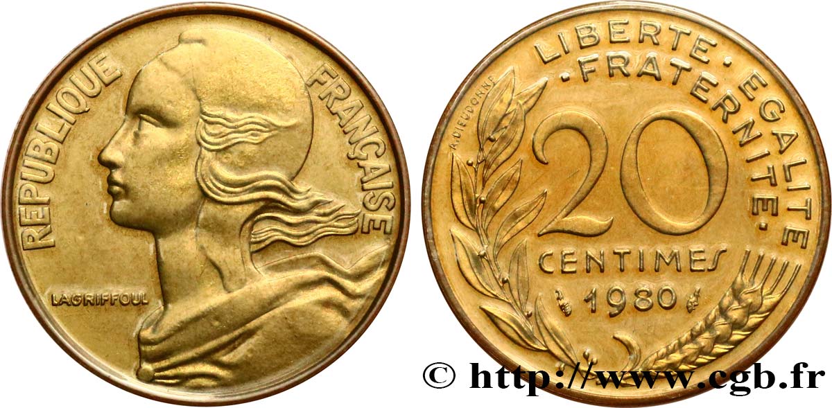 20 centimes Marianne 1980 F.156/20 FDC