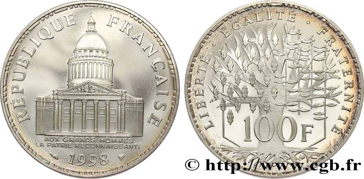 100 francs Panthéon, BE (Belle Épreuve) 1998 F.451/21 FDC