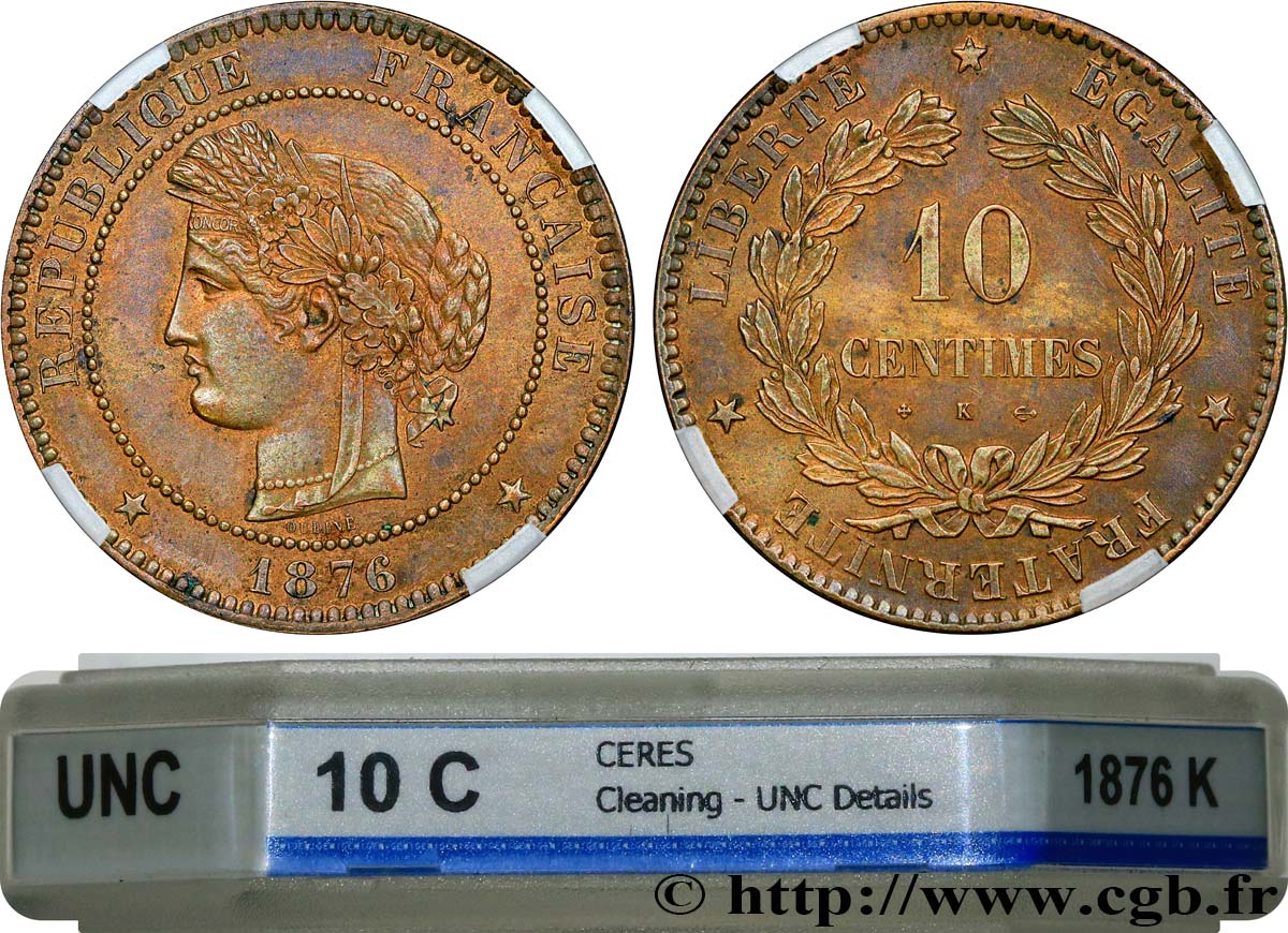 10 centimes Cérès 1876 Bordeaux F.135/17 VZ+ GENI