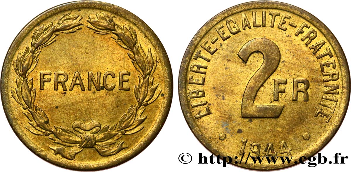 2 francs France 1944  F.271/1 VZ 