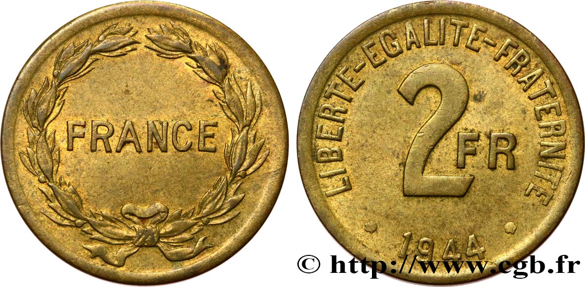 2 francs France 1944 F.271/1 TTB+