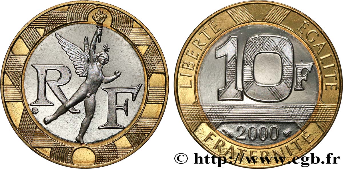 10 francs Génie de la Bastille, BE (Belle Épreuve) 2000 Pessac F.375/17 var. FDC