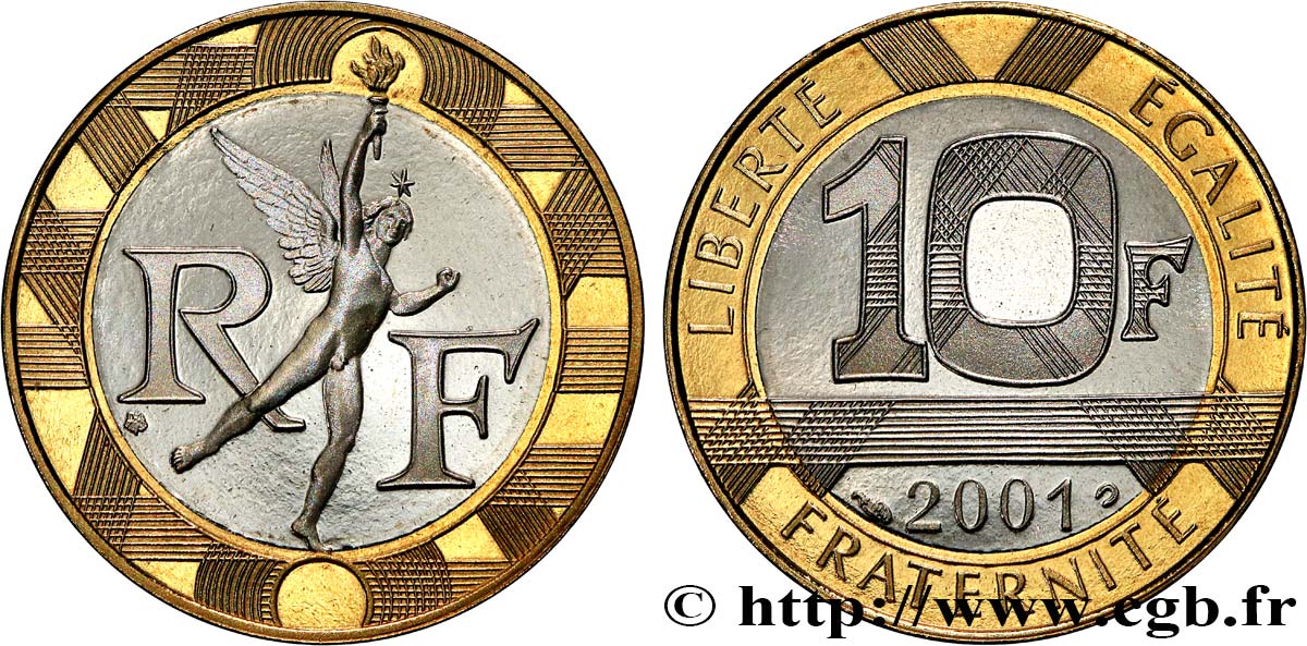 10 francs Génie de la Bastille, BE (Belle Épreuve) 2001 Pessac F.375/18 var. FDC