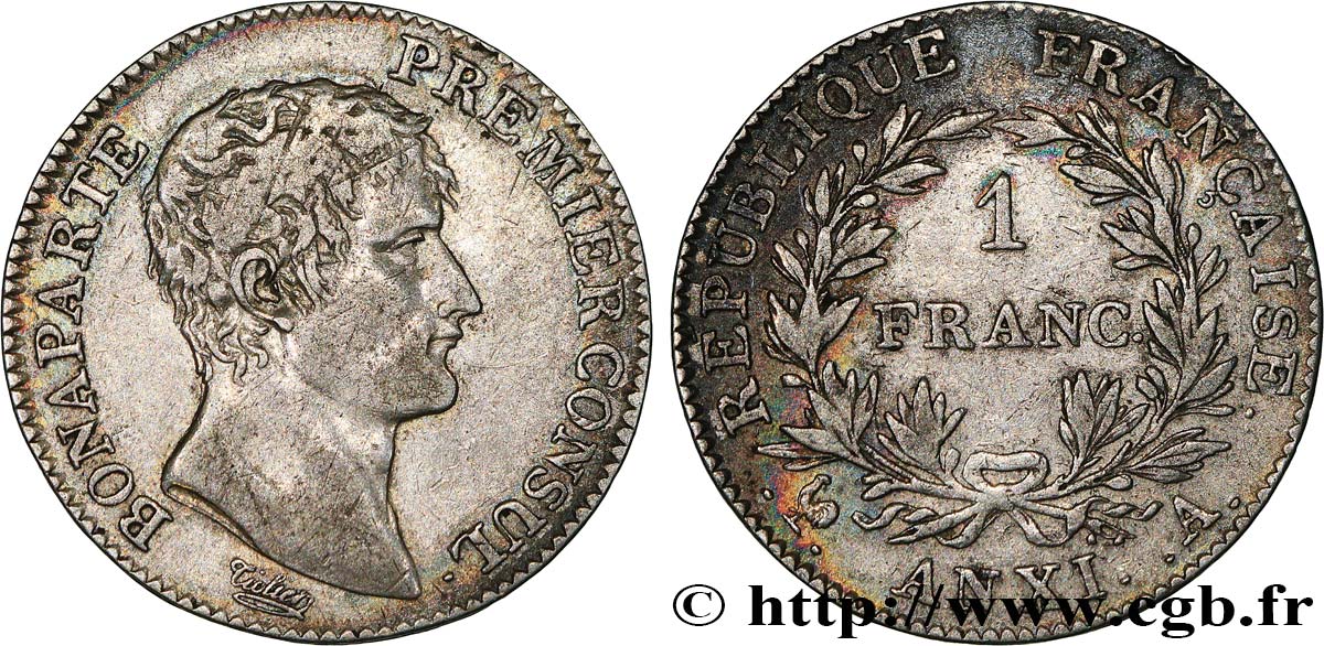 1 franc Bonaparte Premier Consul 1803 Paris F.200/1 VF 