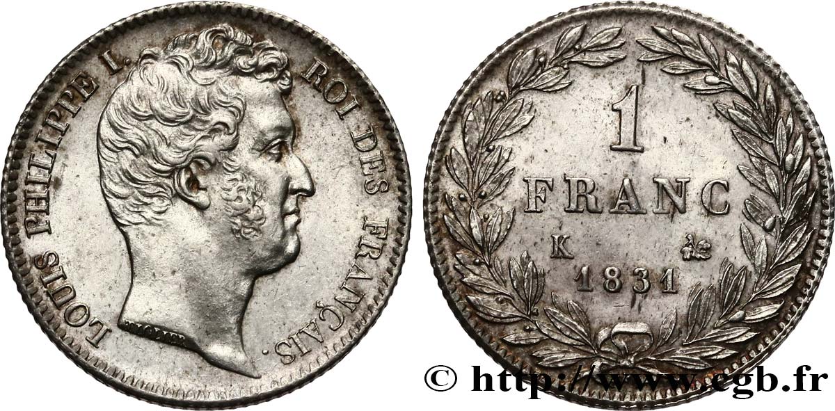 1 franc Louis-Philippe, tête nue 1831 Bordeaux F.209/7 EBC58 
