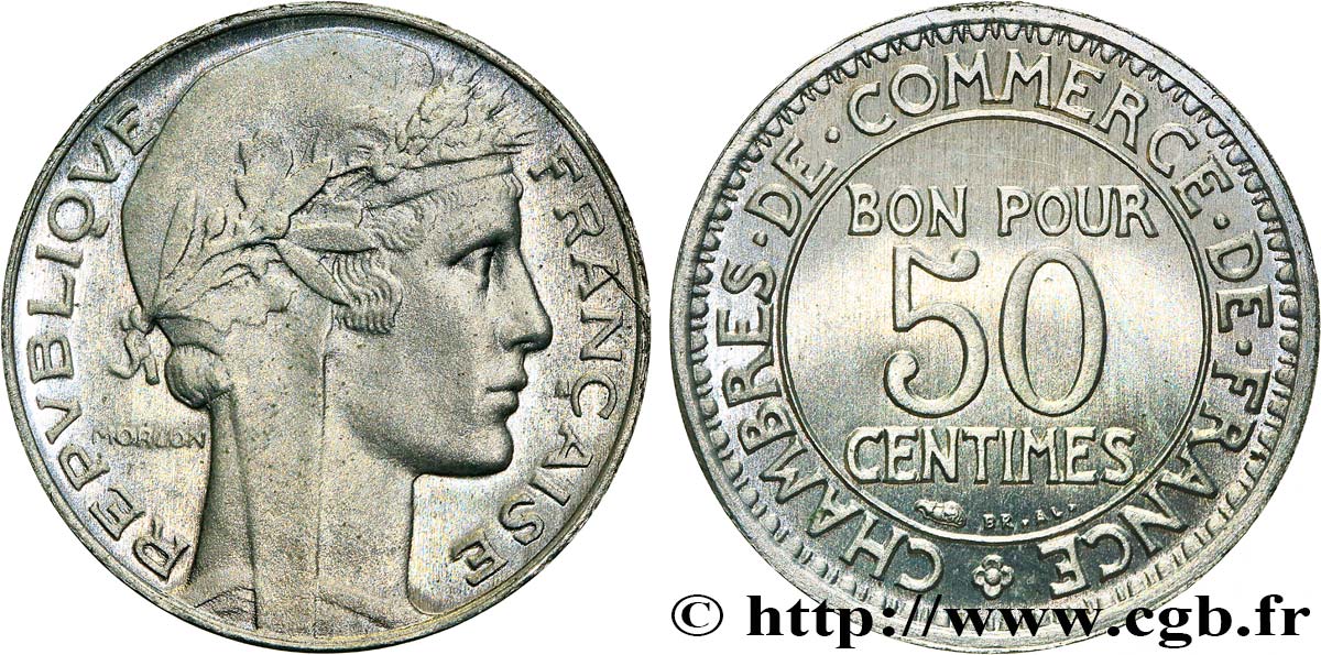 Essai de 50 centimes Morlon, hybride en Cupro-Nickel n.d.  GEM.83 1 MS65 