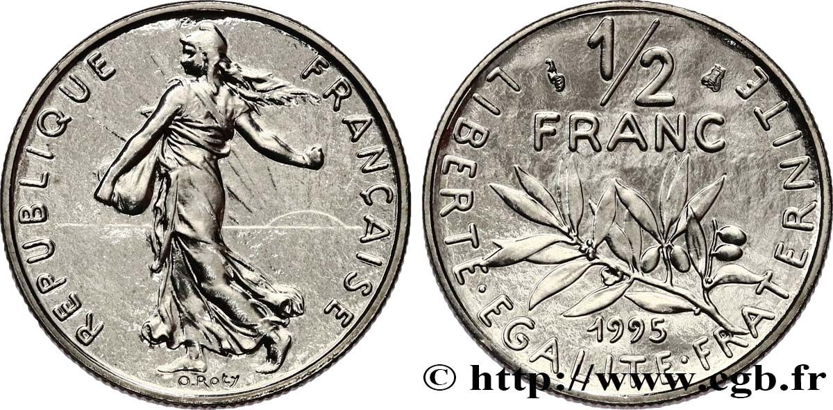 1/2 franc Semeuse, BU (Brillant Universel) 1995 Pessac F.198/38 MS