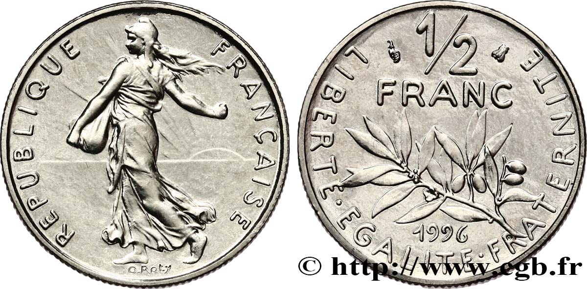 1/2 franc Semeuse, BU (Brillant Universel) 1996 Pessac F.198/39 MS