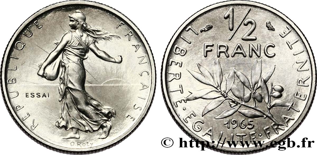 Essai du 1/2 franc Semeuse 1965 Paris F.198/2 FDC