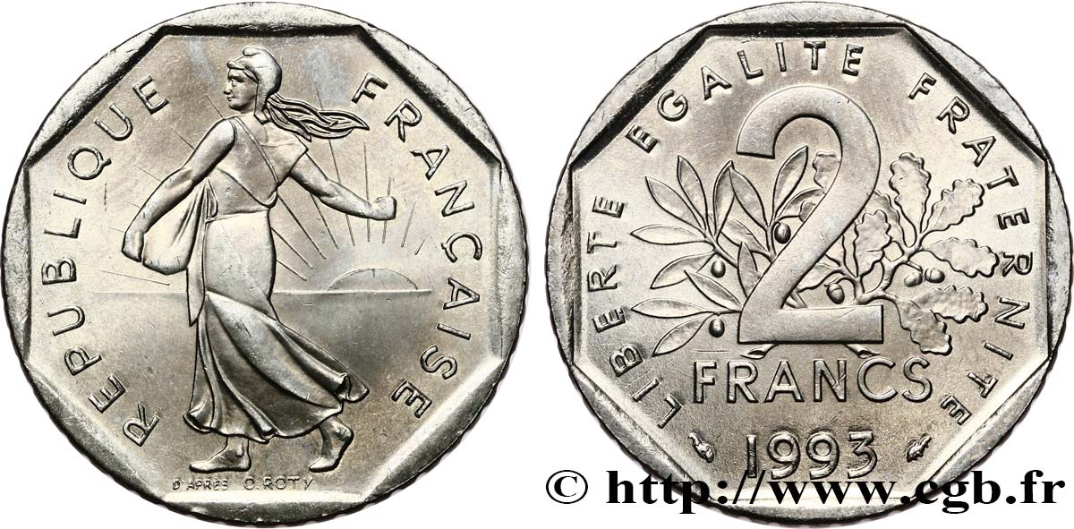 2 francs Semeuse, nickel 1993 Pessac F.272/19 MS62