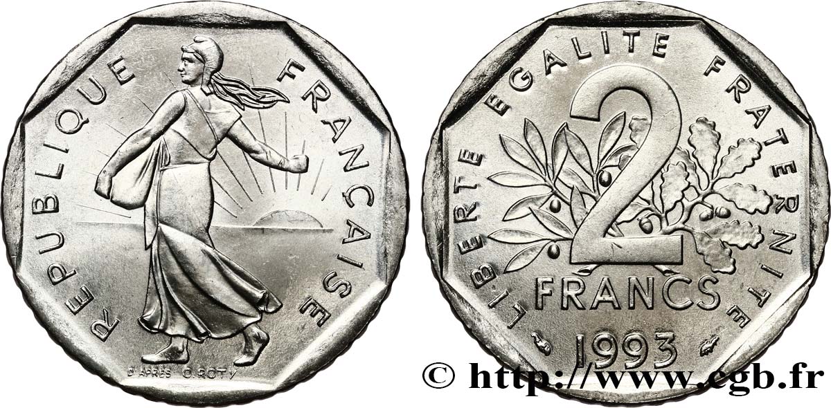 2 francs Semeuse, nickel 1993 Pessac F.272/19 MS63