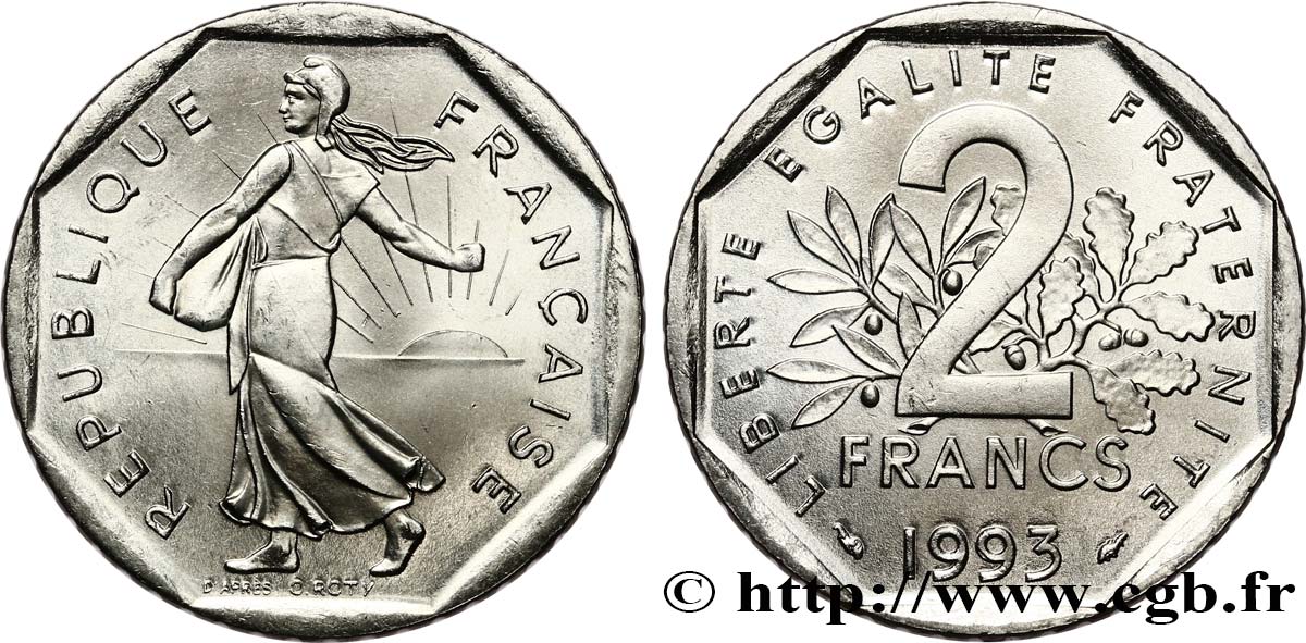 2 francs Semeuse, nickel 1993 Pessac F.272/19 MS63