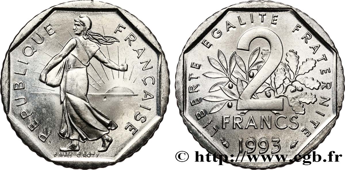 2 francs Semeuse, nickel 1993 Pessac F.272/19 EBC62