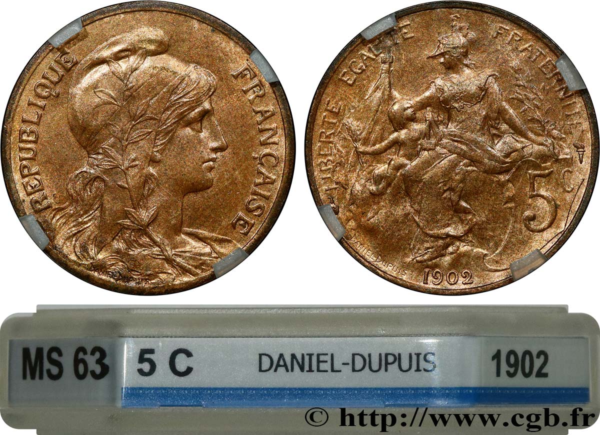 5 centimes Daniel-Dupuis 1902  F.119/12 MS63 GENI
