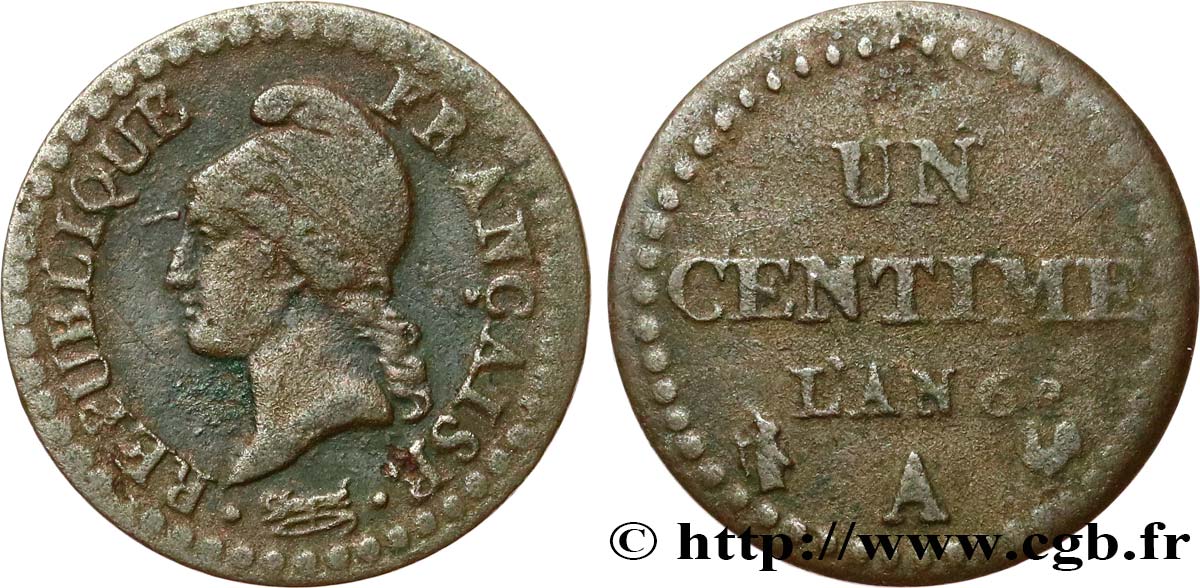 Un centime Dupré, 6 normal 1798 Paris F.100/3 TB25