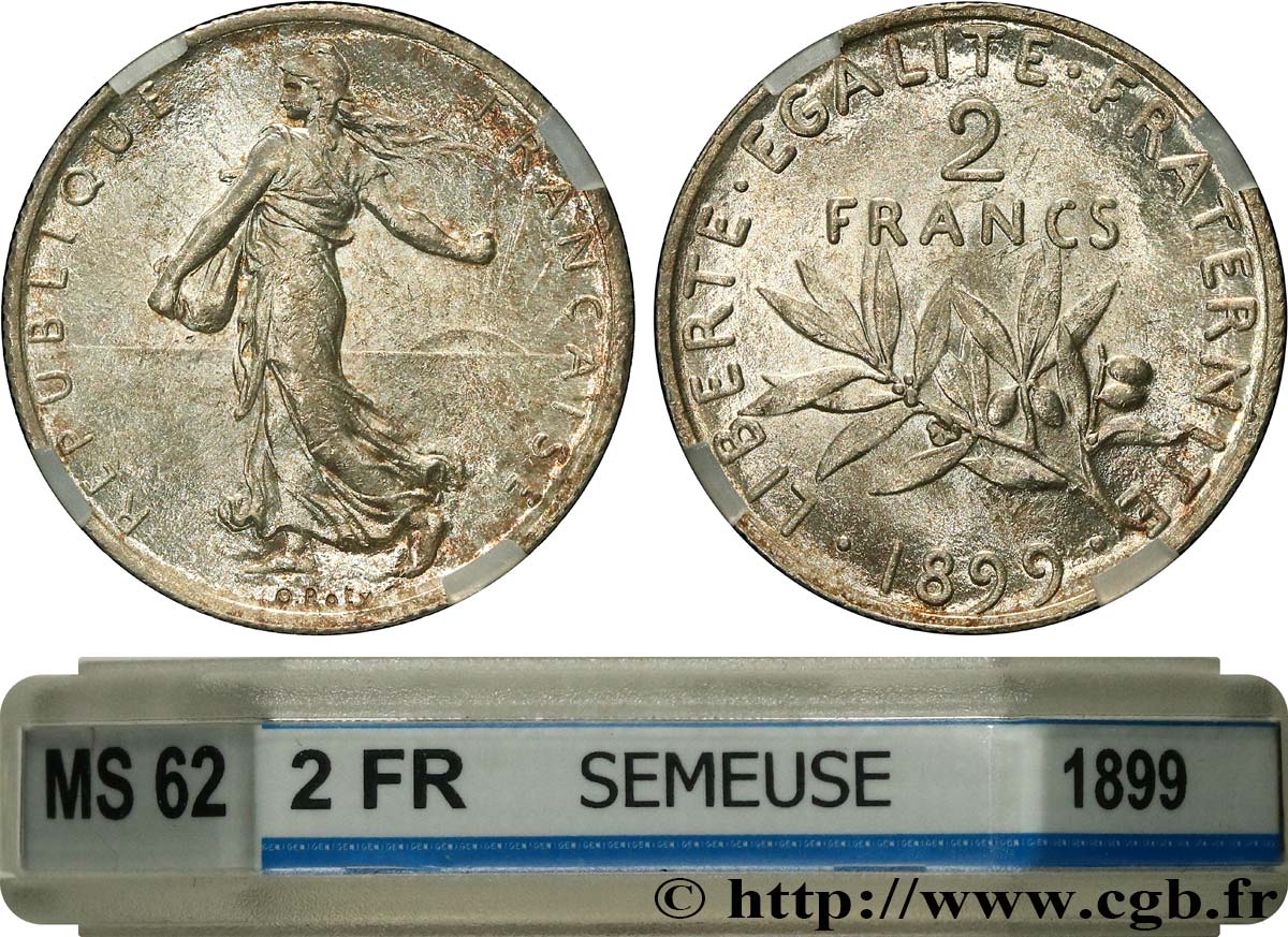 2 francs Semeuse 1899  F.266/3 VZ62 GENI