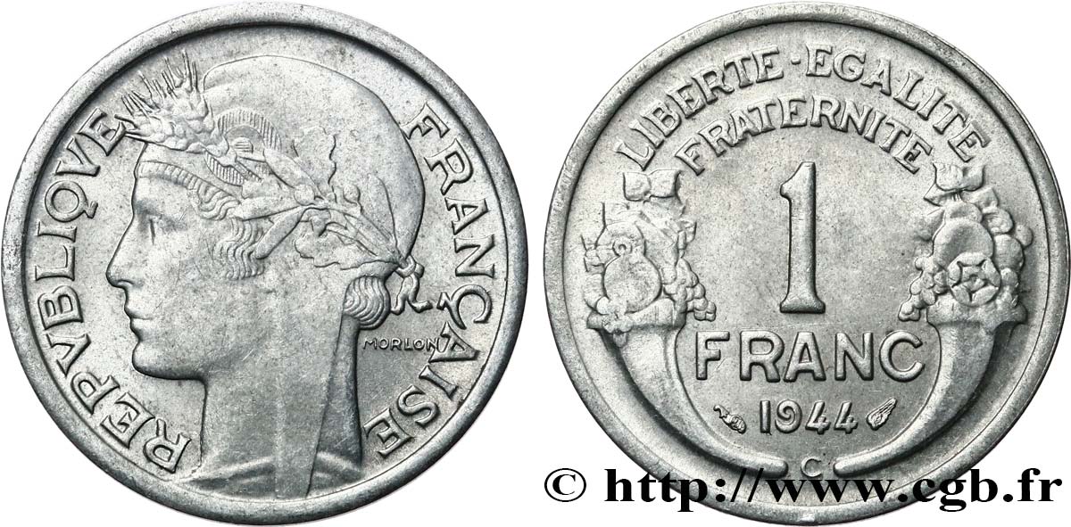 1 franc Morlon, légère 1944 Castelsarrasin F.221/4 BB53