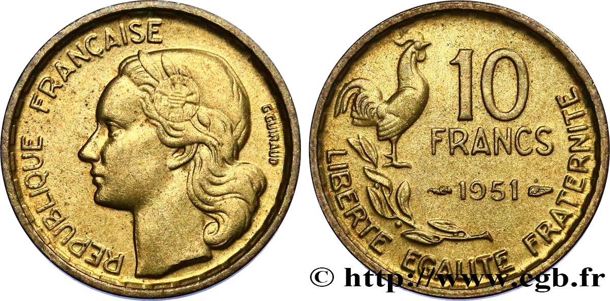 10 francs Guiraud 1951 F.363/4 EBC60