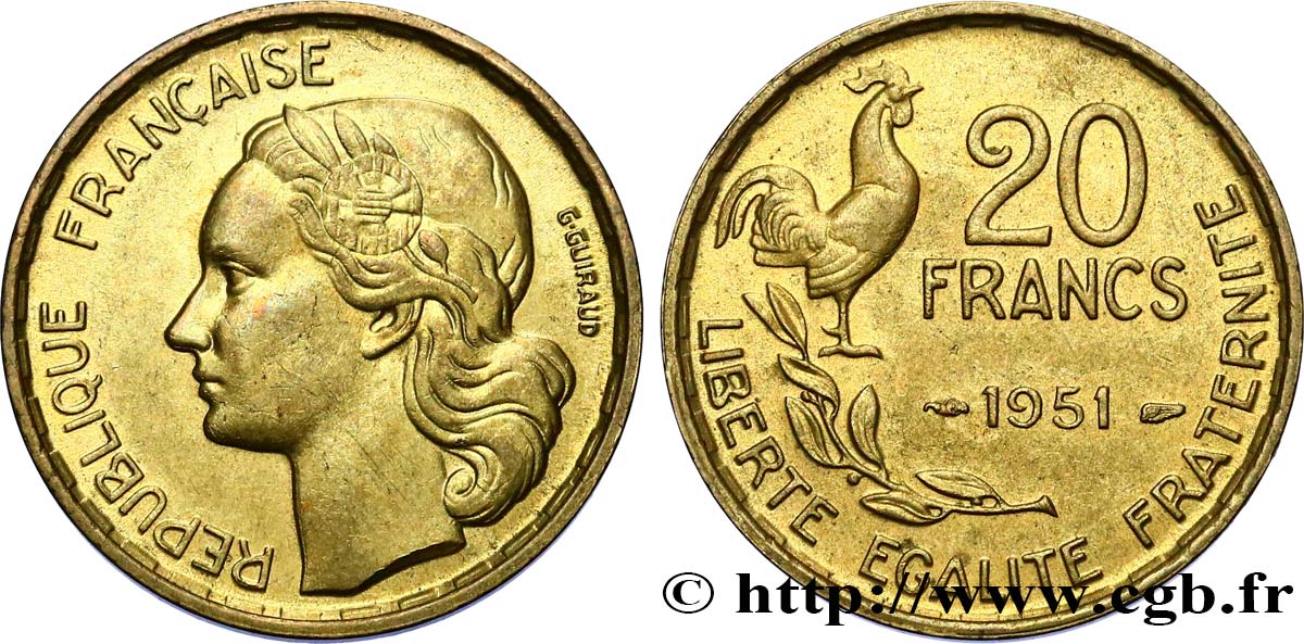 20 francs G. Guiraud 1951 F.402/7 SPL58