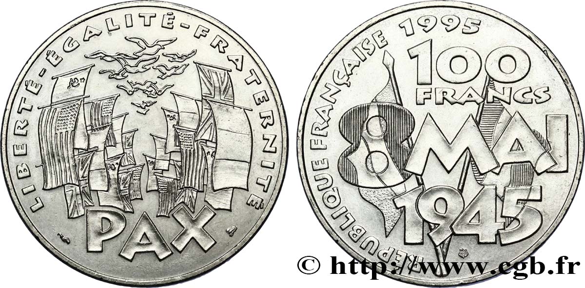 100 francs 8 Mai 1945 1995 F.463/2 SUP+