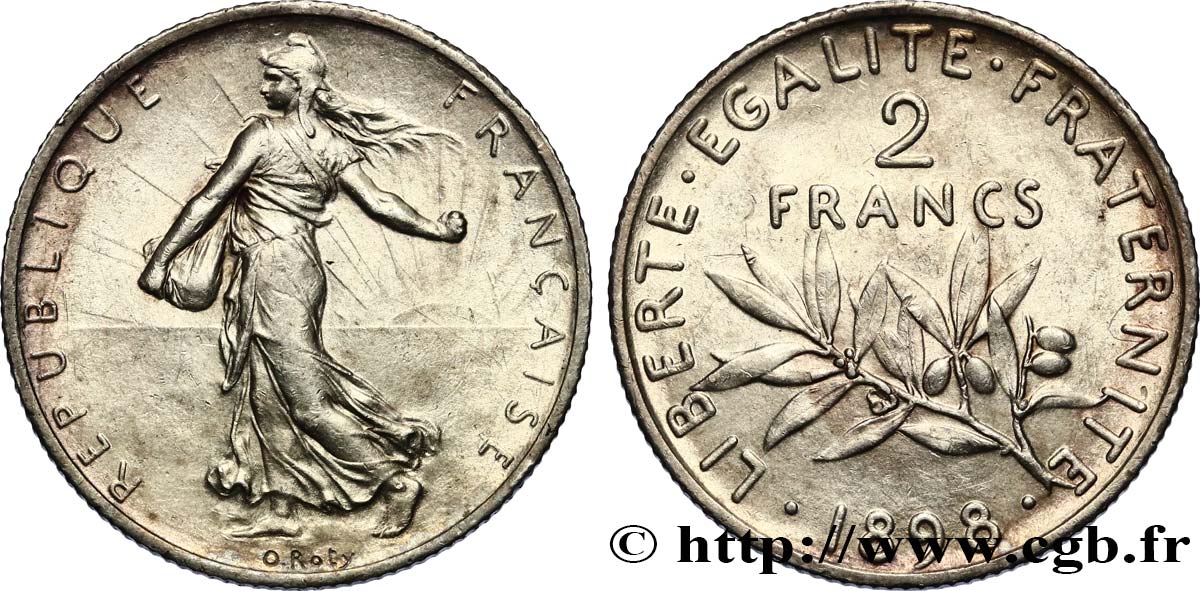 2 francs Semeuse 1898 F.266/1 SUP55