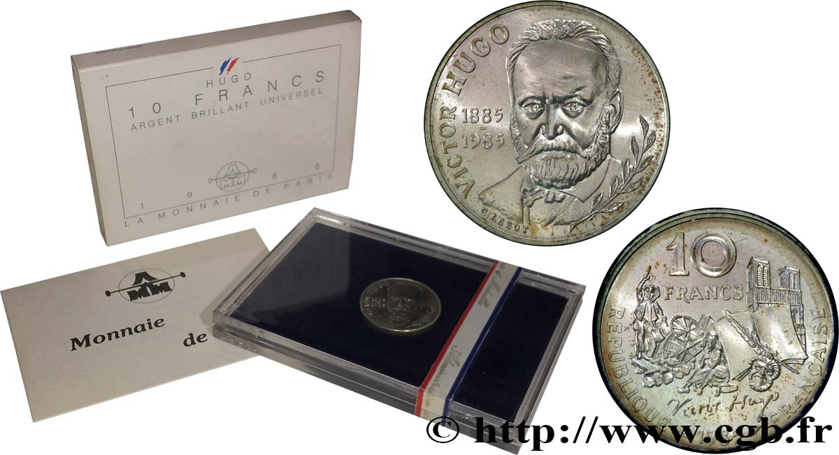 Brillant Universel argent 10 francs Victor Hugo 1985 F5.1300 2 FDC