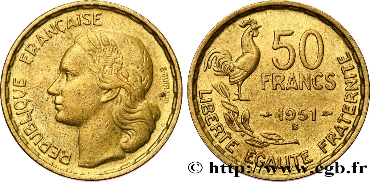 50 francs Guiraud 1951 Beaumont-Le-Roger F.425/6 AU53