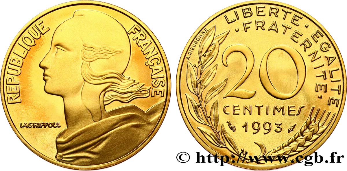 20 centimes Marianne, Belle Épreuve 1993 Pessac F.156/35 var. FDC