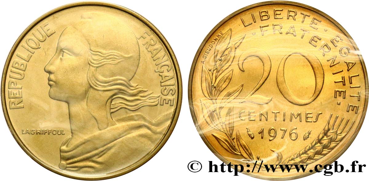 20 centimes Marianne 1976 Pessac F.156/16 MS