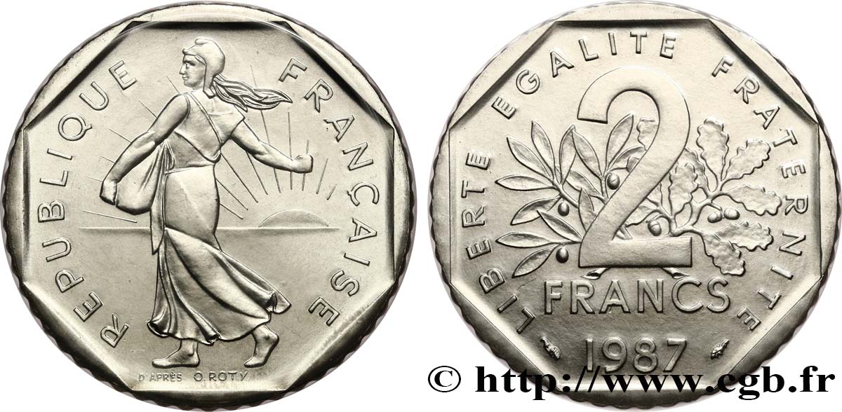 2 francs Semeuse, nickel 1987 Pessac F.272/11 FDC 