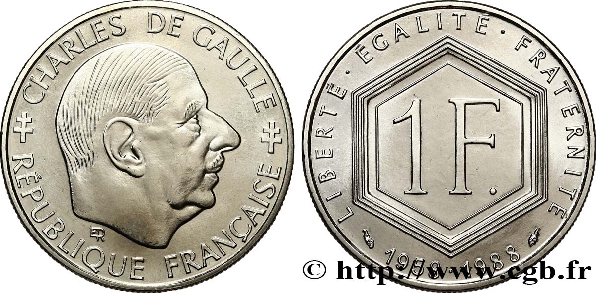 1 franc De Gaulle 1988 F.227/2 FDC