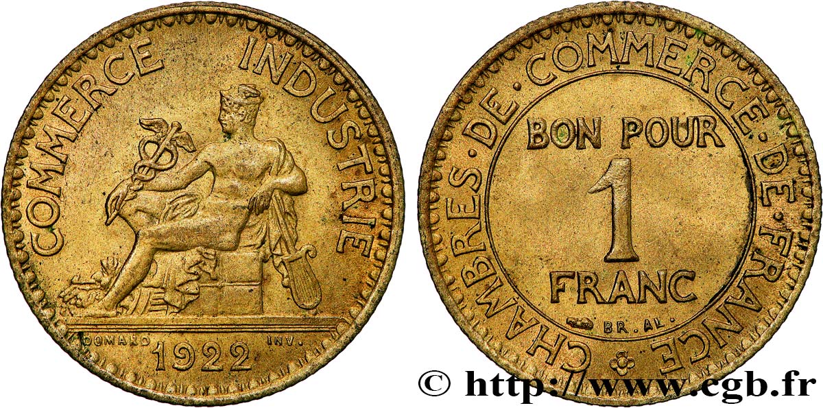 1 franc Chambres de Commerce 1922 Paris F.218/4 MS61