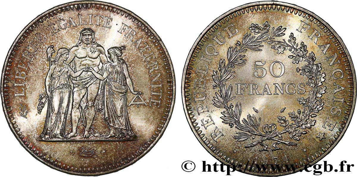 50 francs Hercule 1974 F.427/2 MS65