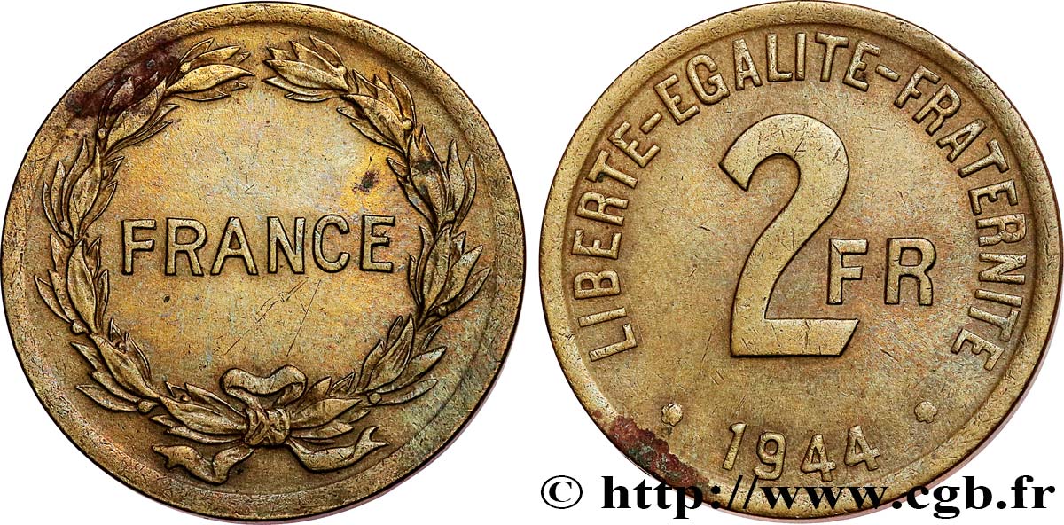2 francs France 1944 F.271/1 TTB