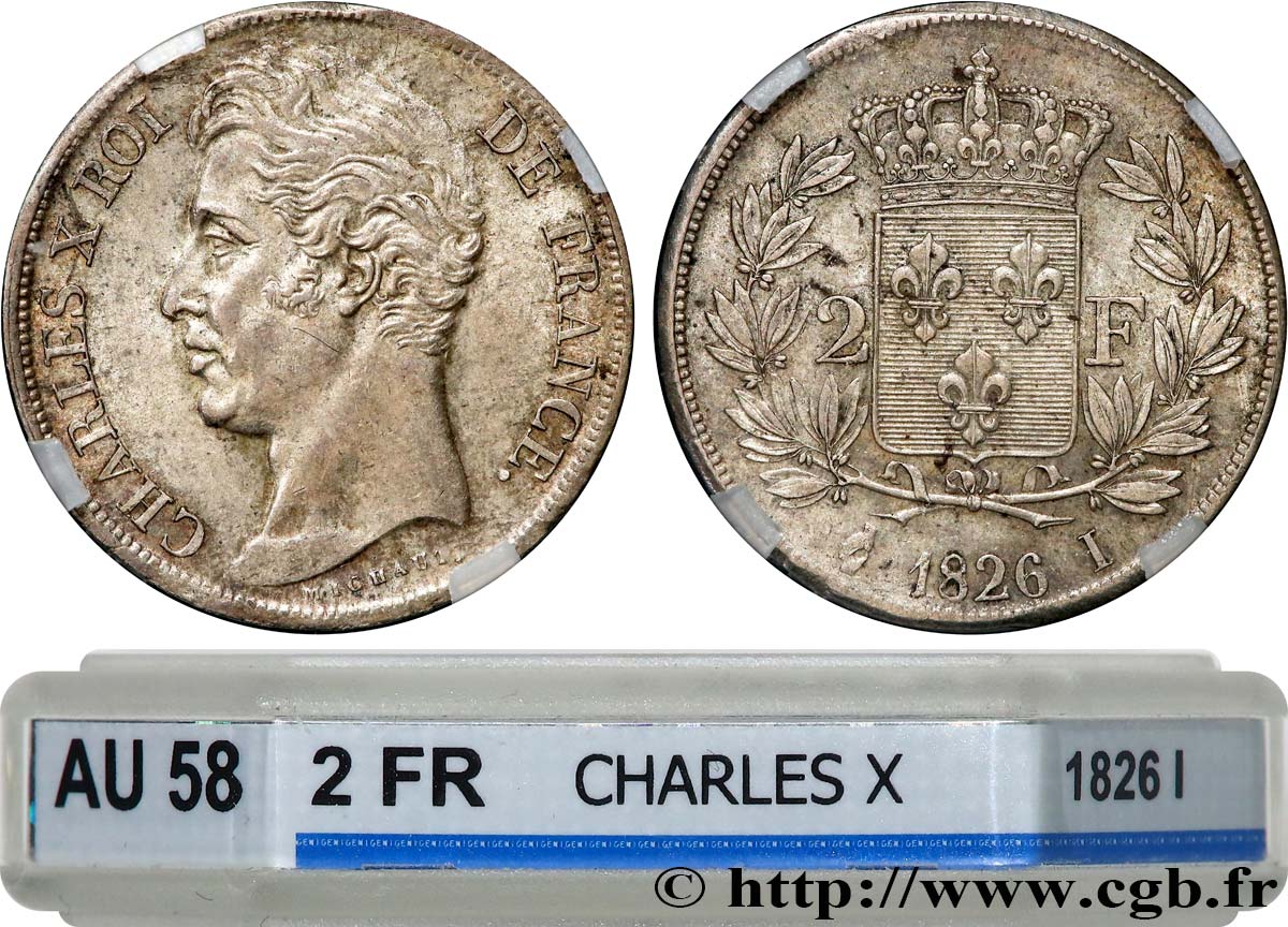 2 francs Charles X 1826 Limoges F.258/17 AU58 GENI
