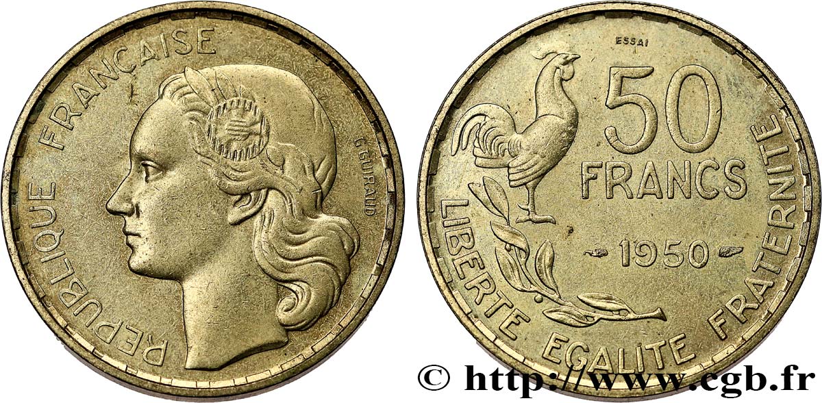Essai 50 francs Guiraud 1950 Paris F.425/1 MS62 