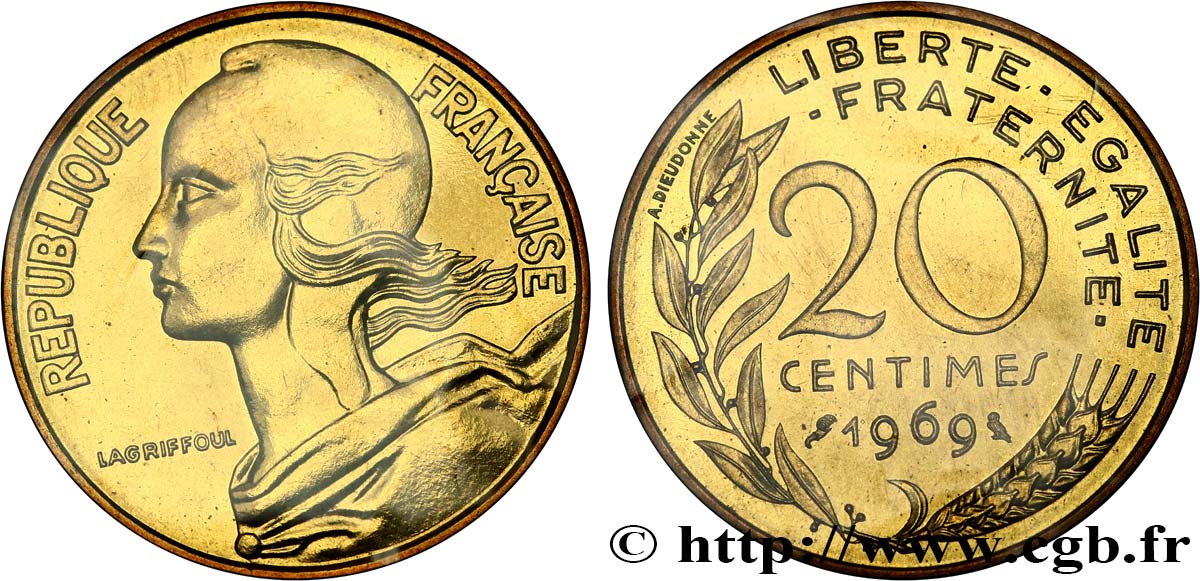 20 centimes Marianne 1969 Paris F.156/9 FDC