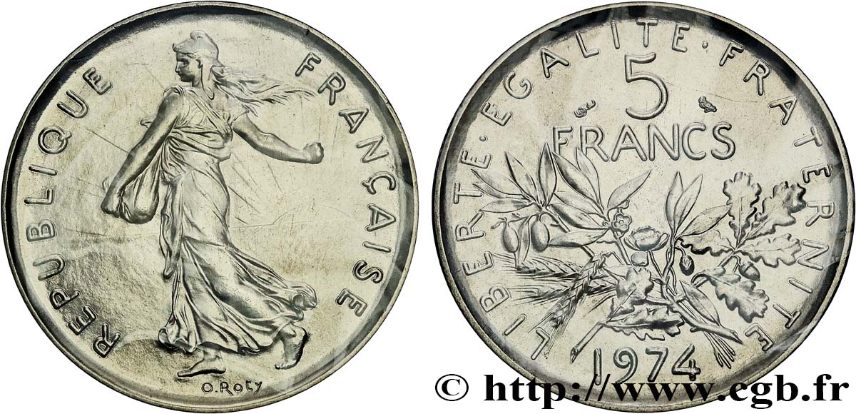 5 francs Semeuse, nickel 1974 Pessac F.341/6 MS