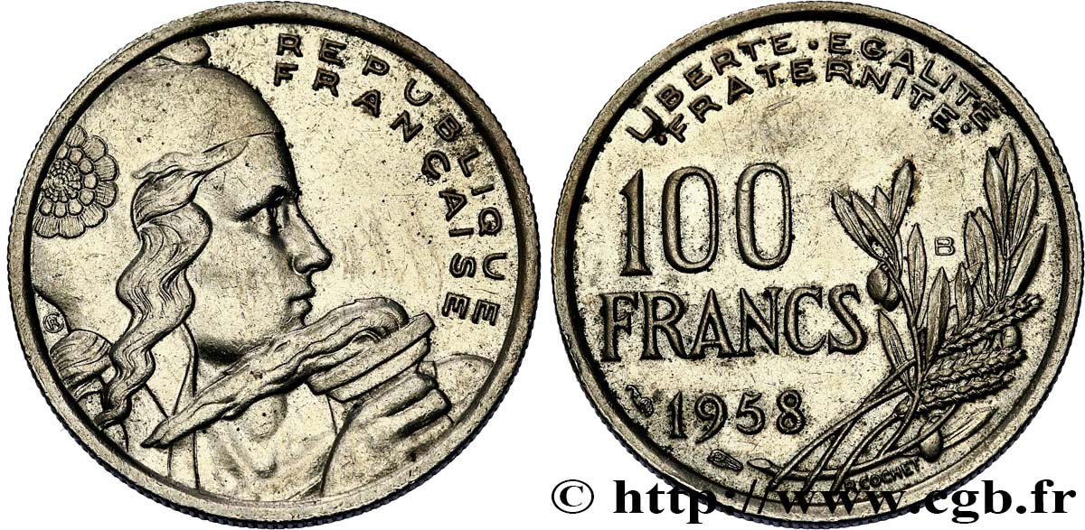 100 francs Cochet 1958 Beaumont-Le-Roger F.450/14 q.SPL