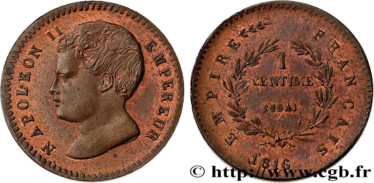 Essai de 1 centime en bronze 1816   VG.2415  MS63 