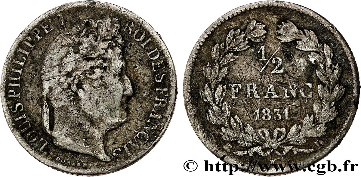 1/2 franc Louis-Philippe 1831 Lyon F.182/4 B 