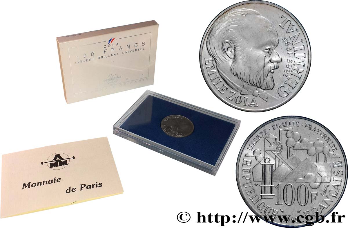 Brillant Universel 100 francs Émile Zola 1985 Paris F5.1601 3 MS 