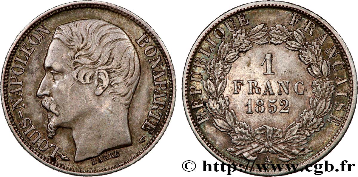 1 franc Louis-Napoléon 1852 Paris F.212/1 XF
