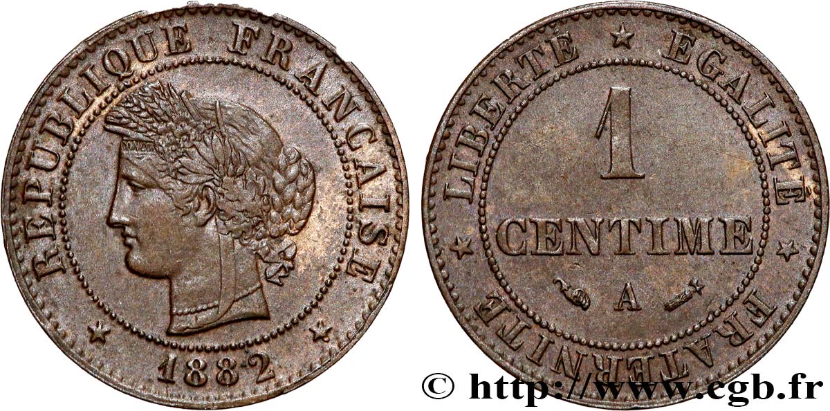 1 centime Cérès 1882 Paris F.104/10 TTB+