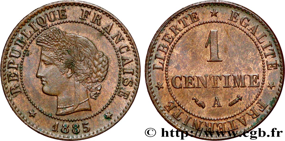 1 centime Cérès 1885 Paris F.104/12 EBC60