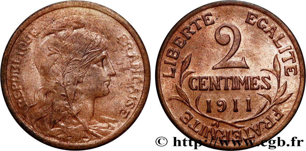 2 centimes Daniel-Dupuis 1911 Paris F.110/14 MS
