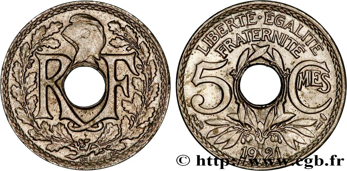 5 centimes Lindauer, petit module 1921 Paris F.122/3 SUP62
