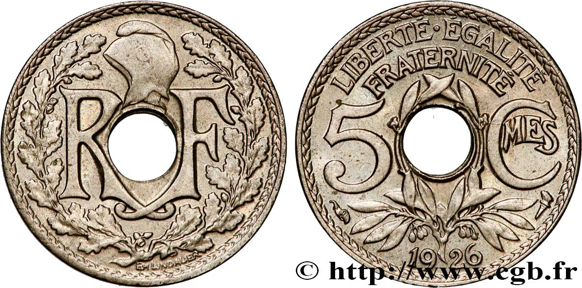 5 centimes Lindauer, petit module 1926 F.122/11 MS62